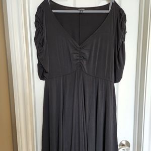 Torrid size 2 EUC Black Knit Dress with Ruching
